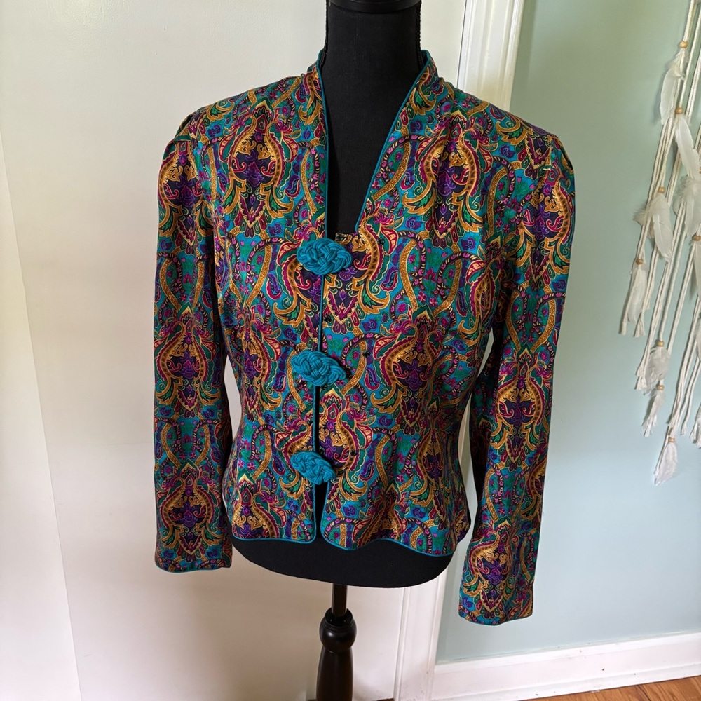 Maggy London by Kenneth Nolan Silk Paisley Blazer